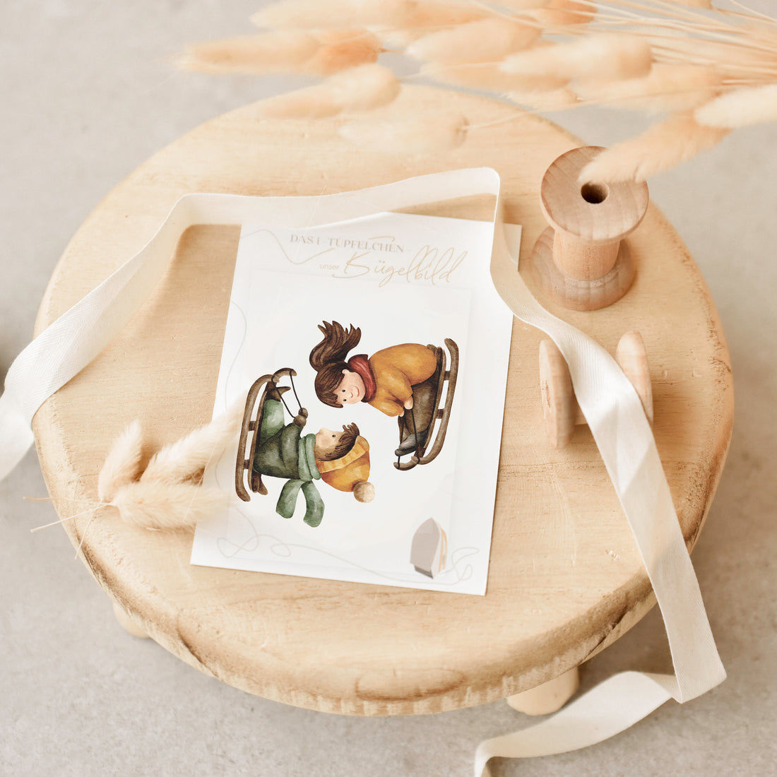 Bügelbild | Schlittenkinder