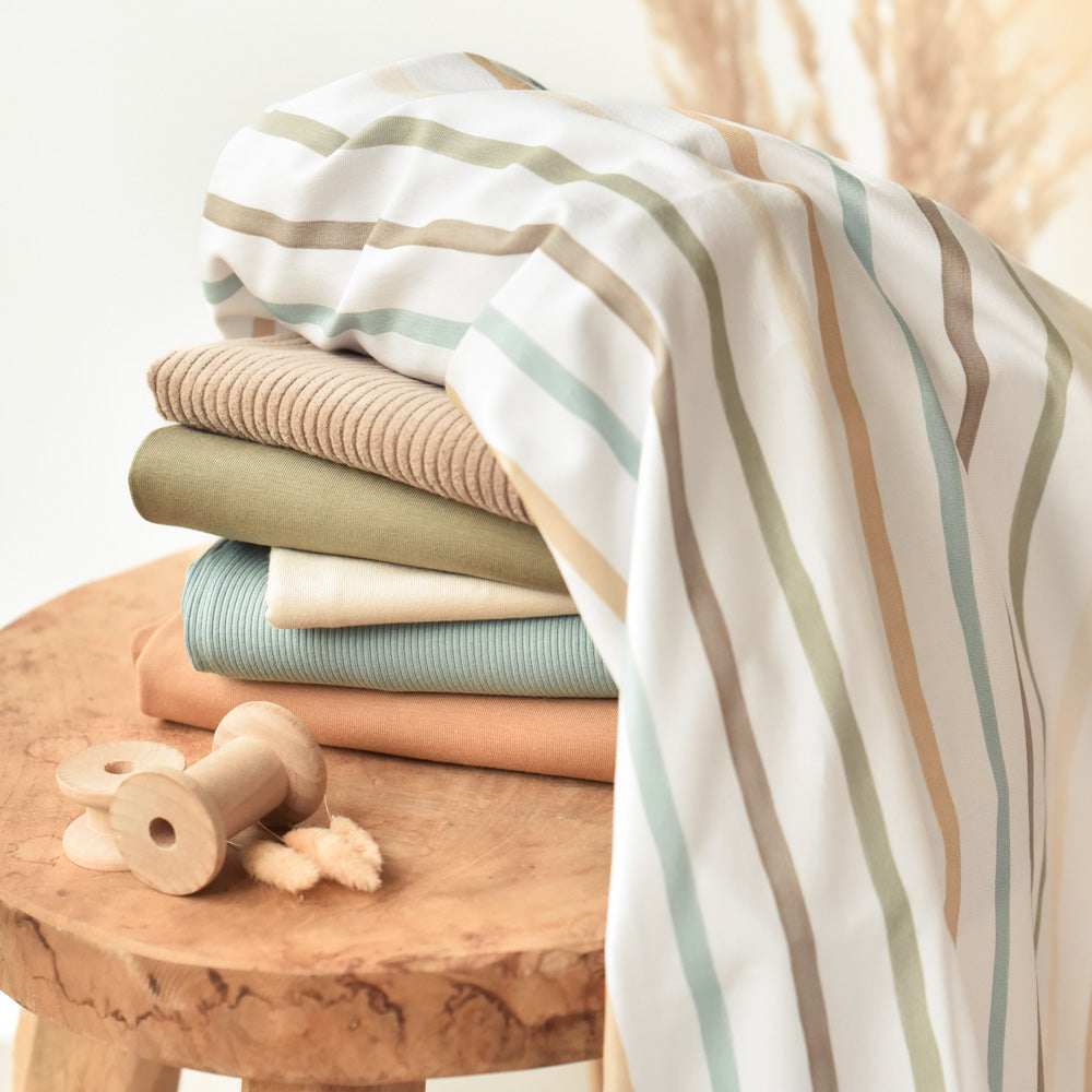 Brush Lines Neutral | Jersey &amp; French Terry (BIO)