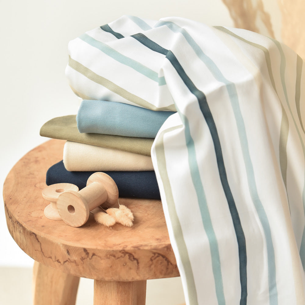 Brush Lines Ozean | Jersey & French Terry (BIO)