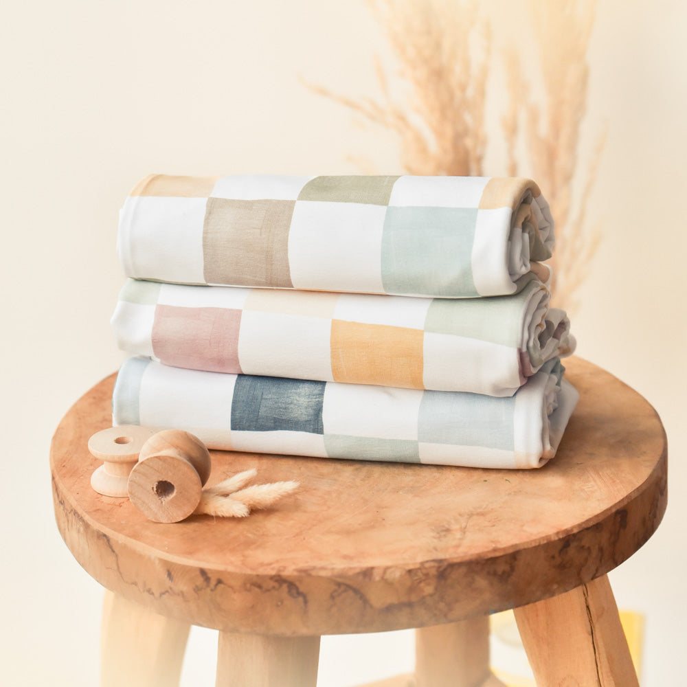 Brush Karos Ozean | Jersey &amp; French Terry (BIO)