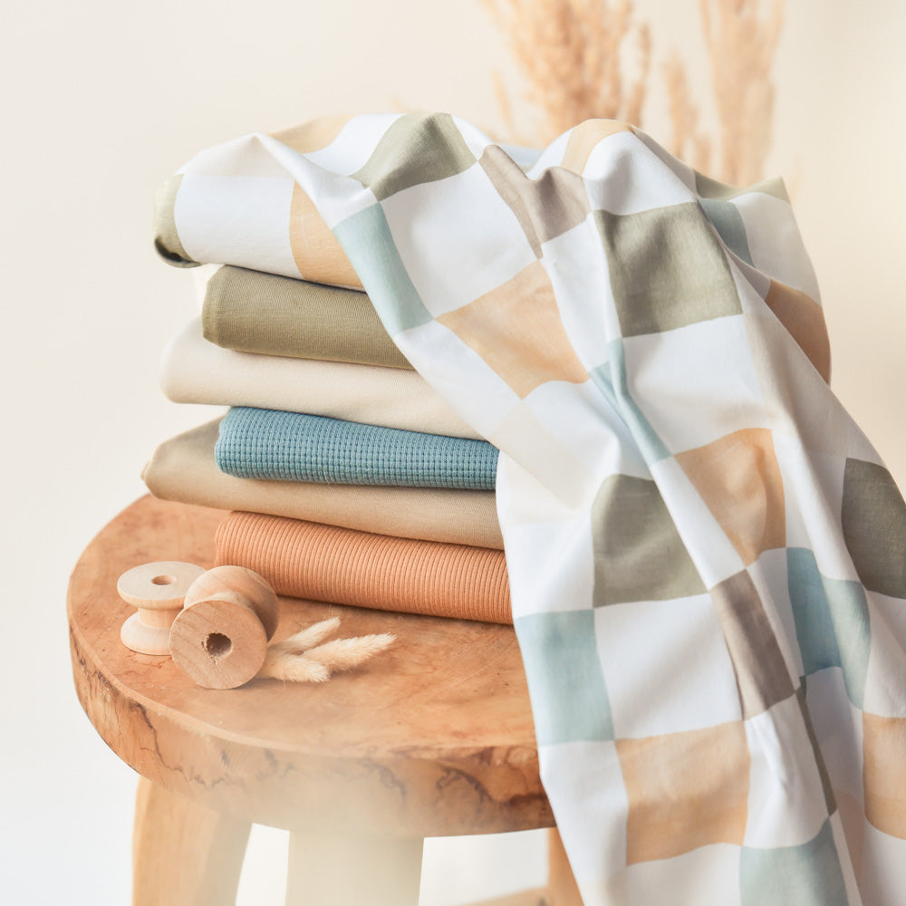 Brush Karos Neutral | Jersey &amp; French Terry (BIO)