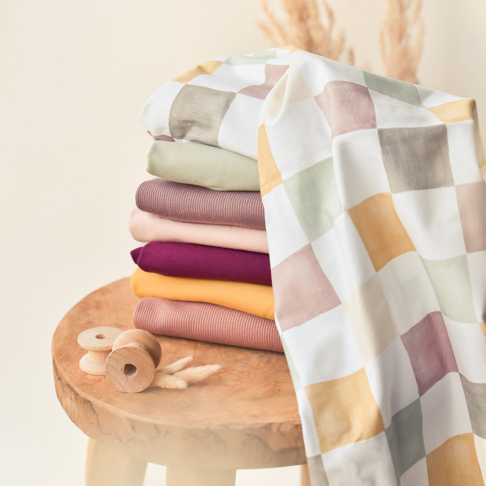 Brush Karos Rosé | Jersey &amp; French Terry (BIO)