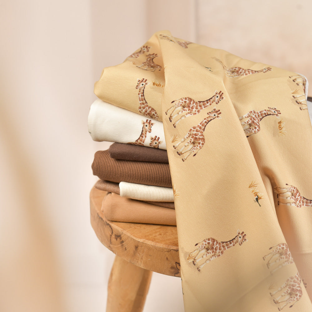 Jersey &amp; French Terry (BIO) | Gerda die Große dunkel (Giraffe)