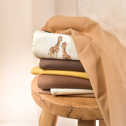 Jersey &amp; French Terry (BIO) | Gerda die Große hell (Giraffe)