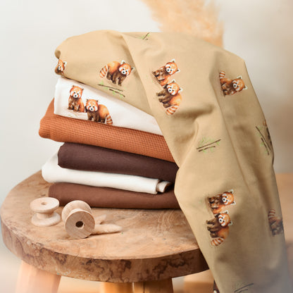 Jersey &amp; French Terry (BIO) | Rufus der Rotschopf dunkel (Roter Panda)